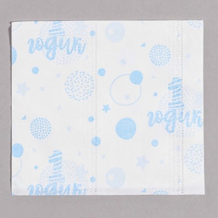 Paper napkins "1 year", boy, 60 pcs in a bag, 3 layers-6