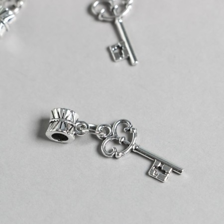 Bale with a suspension metal for creativity "Openwork key" silver 3.1 cm
