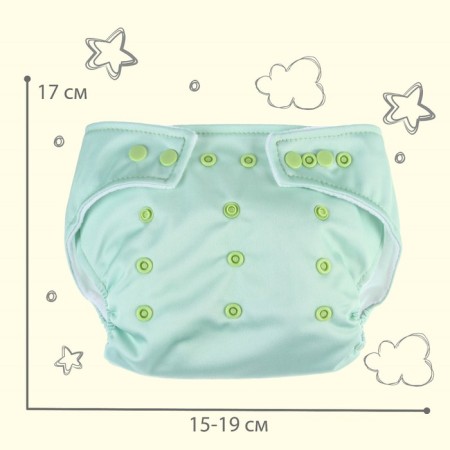 Reusable diaper, fleece, color is light green-3