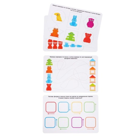Developing set "Funny animals", sorter, tasks on cards, marker-3