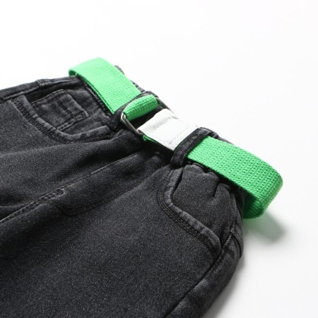 Jeans for girls, I have started, black color, height 92 cm-1