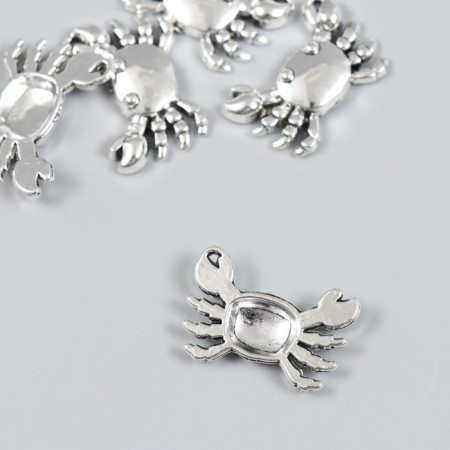Decor for creativity Metal "Krabik" set 6 pcs silver 1.6x2.3 cm-1