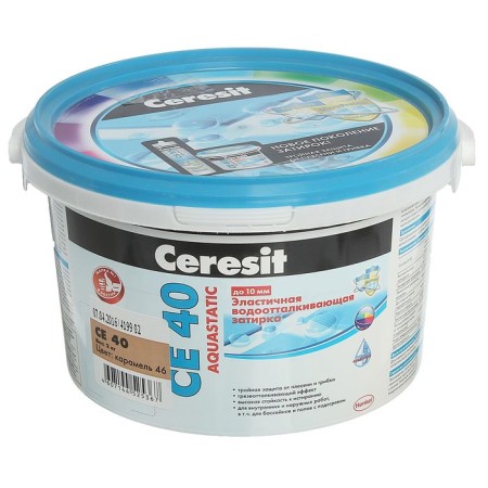 Elastic water-repellent grout Ceresit CE 40 Aquastatic (1-10 mm), caramel, 2 kg