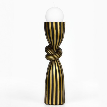 Click for one candle "Knot", a color of black and gold 29.5 x 7.5 x 7.5 cm