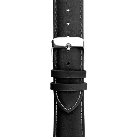 Watch strap, male, 18 mm, harness 75 mm, larynx 115 mm, genuine leather, black-3