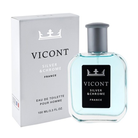 Men's toilet water Vicont Silver & Chrome, 100 ml (based on Chrome Azzaro (AZZARO)-3