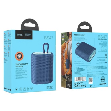 Portable column Hoco BS47, 5 W, 1200 mAh, BT5.0, Microsd, dark blue-3