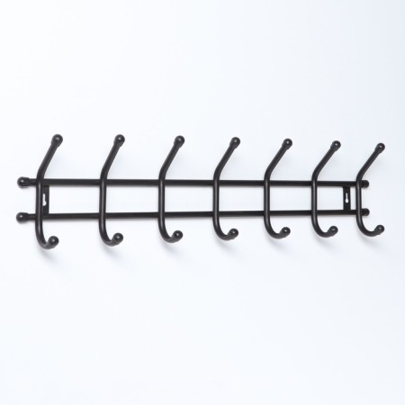Wall hanger "comfort", 7 hooks, 66 × 15 × 8 cm, black color