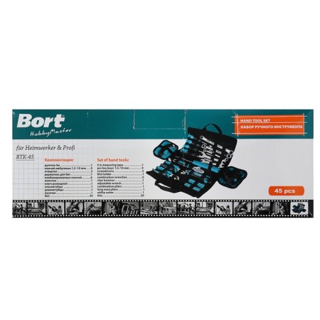 A set of manual tools Bort BTK-45, 45 items, carbon steel, bag-3