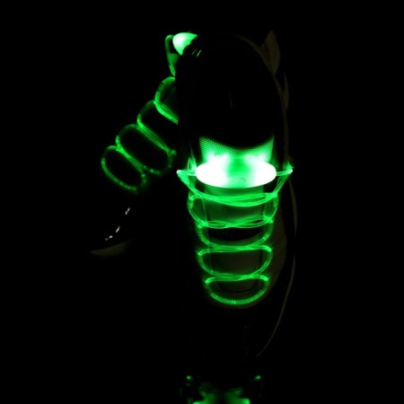 LED laces, 80 cm, from 2 x CR2032, 3 modes, glow color green