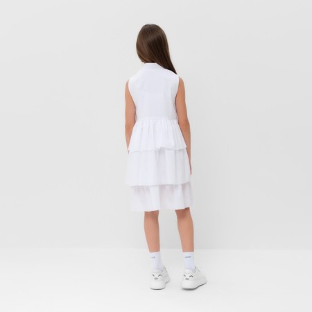 Платье для девочки MINAKU: Cotton collection цвет белый, р-р 128-3