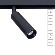 Магнитный трековый светильник Arte Lamp Linea A4660PL-1BK, LED, 8 Вт, 2.3х12.7х18 см, 490 Лм, чёрный
