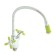 Accoona A4882K kitchen mixer, double -leaf, with flexible surge, green/chromium