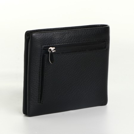 Male purse for magnet, clip for bills, separation for SIM cards, black color-1
