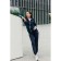 Female sports suit, size 50, dark blue color, turquoise