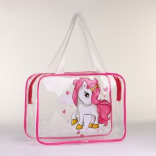 Lightning cosmetic bag, raspberry color