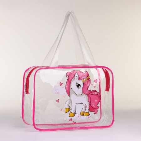 Lightning cosmetic bag, raspberry color