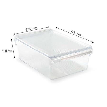 A container for a refrigerator or a cabinet with a lid, 32.5x20.5x10 cm, acrylic-3