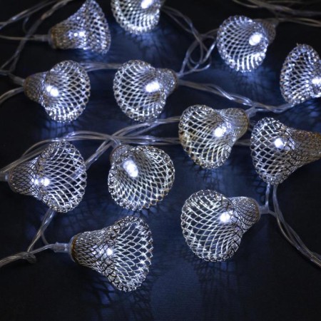 Garland “thread” 4 m with nozzles “bell”, IP20, transparent thread, 20 LED, white glow, 8 modes, 220 V