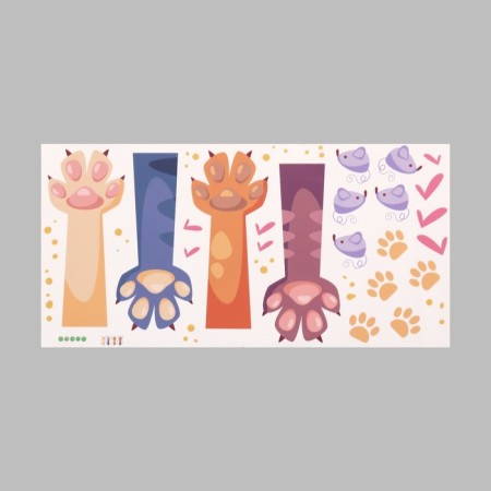 Sticker plastic interior color "cat paws" 30x60 cm