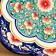 Largan Rishtan ceramics "Flowers", 32 cm, blue, corrugated
