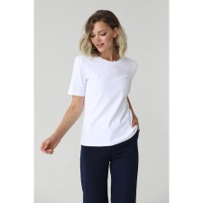 Basic T -shirt with round neckline, size 48