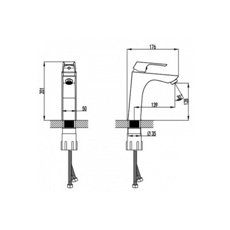 LEMARK Unit LM4537C shell mixer, single -legged, pour length - 139 mm, white-1
