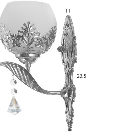 Bra "Federica" ​​E27 40W chrome 12x16.5x28 cm-3