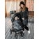 Winter envelope Snowy Baby, height 85 cm, cosmos/black color