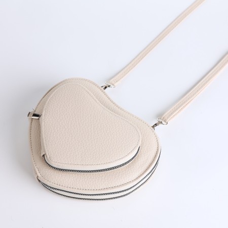 Bag Women's Cross-Bodi with a zipper, white color-6