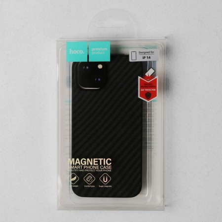 Hoco Case for iPhone 14, Kevlar Texture, Magsafe support, Black-6
