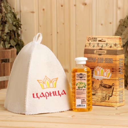 Gift set for the bath "Dobroparov" hat "Queen" and shampoo