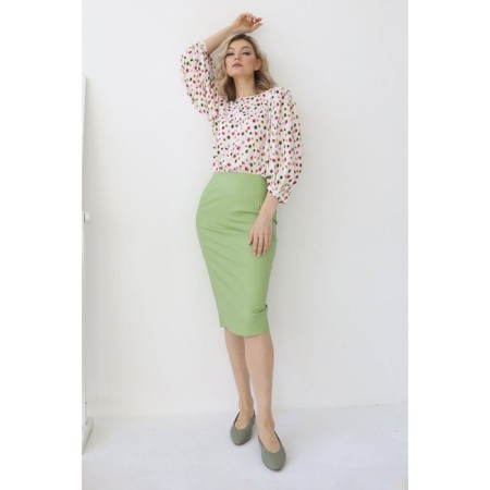 Skirt- artificial leather pencil, size 44-4