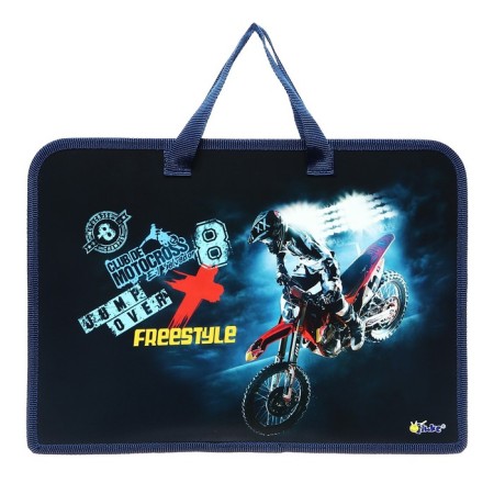 Folder with A4 handles, 340 x 245 x 40 mm, plastic, pens-shi, onyx PT-14 "Motofristailer"-2