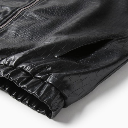 Bombber (jacket) Women's minku: Eco leather Black color, river 44-3