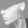 Earrings Metal "Style" Flower with a drop, Color silver