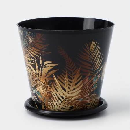 Pot for the flowers of the shade "Goldi", 800 ml, black color