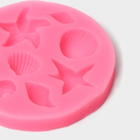 Mold Dolyana "Sea Stars", silicone, d = 8 cm, pink color-1