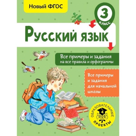 Russian language. All examples and tasks for all rules and spelling. Grade 3