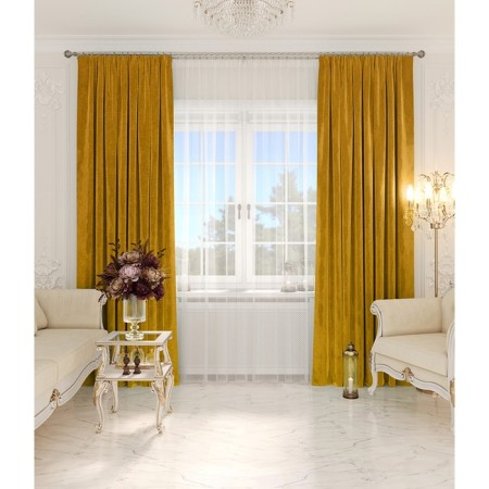 Curtain "velvet", size 180x275 cm, amber color