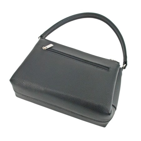 Bag women, genuine leather, black 25x9x18 cm-2