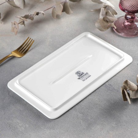 Porcelain dish, 25.5 × 14.5 cm, white color-2
