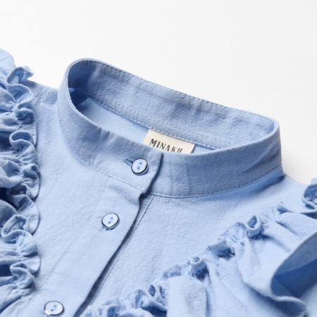 Blouse for the girl minku color light blue, height 140 cm-6