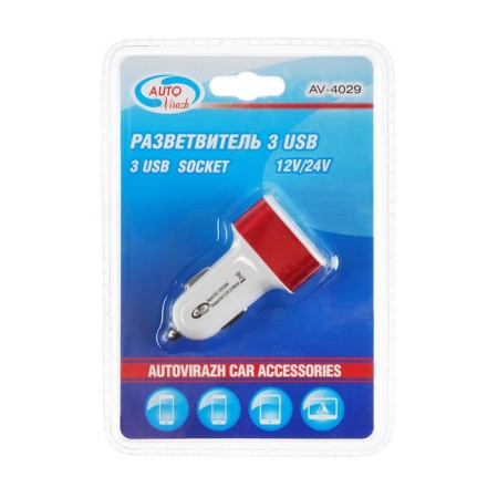 Autovirazh 3 USB, 12/24V, AV-4029 cigarette lighter-5