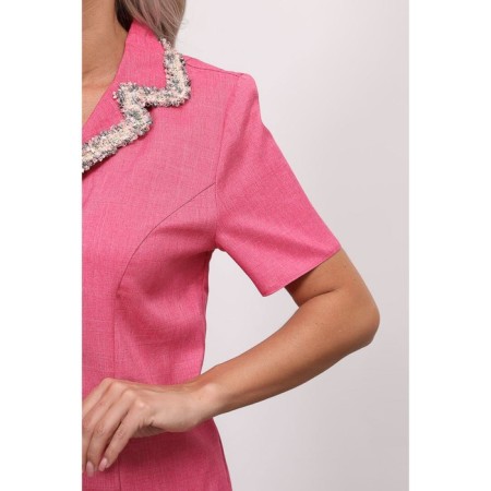 Female suit, size 42, raspberry color-9
