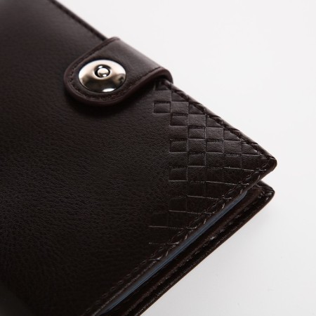Male purse on Magnet, 3 in 1, for bills, auto documents and passports, brown color-2