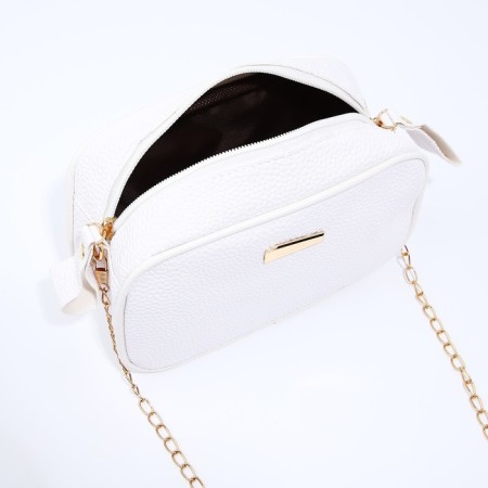 Bag Cross-Bodi with a zipper, white color-6
