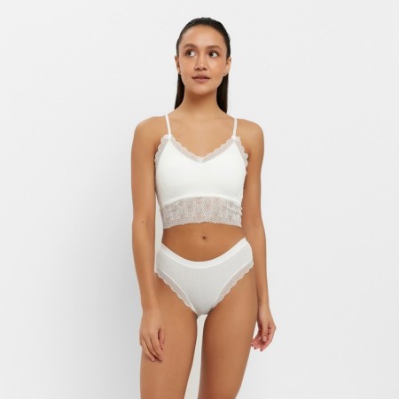 Female set (top, panties) color white, size 42-44