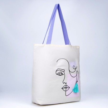 Bag Schoper One Line without lightning with lining, beige color