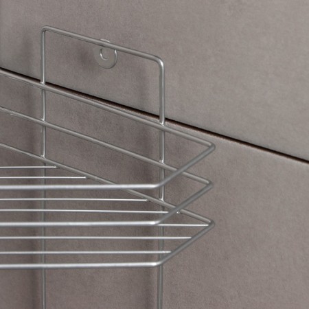 Corner shelf with soap and hanger 2-tier, 25.5 × 42.5 cm, chromium color-4